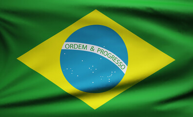 Fototapeta premium brazilian flag in the wind