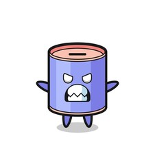 wrathful expression of the cylinder piggy bank mascot character