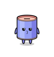 the bored expression of cute cylinder piggy bank characters