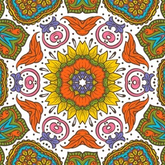 Abstract Pattern Floral Blue Pink Orange Green 488