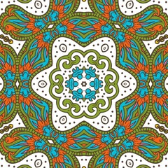 Abstract Pattern Floral Blue Pink Orange Green 471