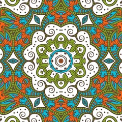 Abstract Pattern Floral Blue Pink Orange Green 470