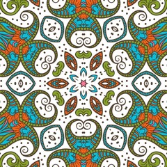 Abstract Pattern Floral Blue Pink Orange Green 469