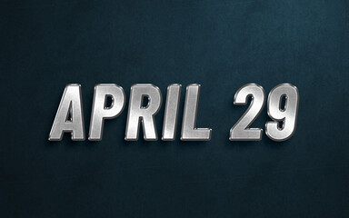 APRIL IN SILVER HIGH RELIEF LETTERS ON DARK BACKGROUND