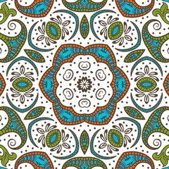 Abstract Pattern Floral Blue Pink Orange Green 468