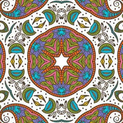 Abstract Pattern Floral Blue Pink Orange Green 465