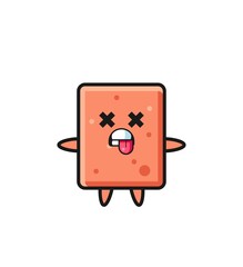 character of the cute brick with dead pose