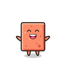 happy baby brick cartoon character