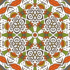 Abstract Pattern Floral Blue Pink Orange Green 450