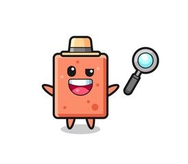 illustration of the brick mascot as a detective who manages to solve a case