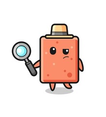 brick detective character is analyzing a case