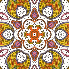 Abstract Pattern Floral Blue Pink Orange Green 402