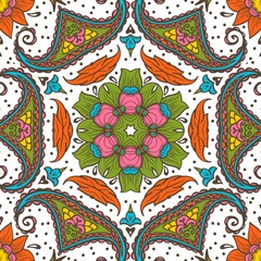 Abstract Pattern Floral Blue Pink Orange Green 397