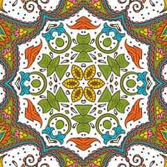 Abstract Pattern Floral Blue Pink Orange Green 382