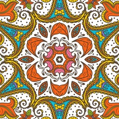 Abstract Pattern Floral Blue Pink Orange Green 329