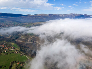 Aerial view of Iskar river Gorge near village of Milanovo, Bulgaria