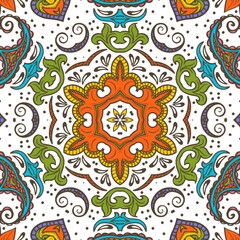 Abstract Pattern Floral Blue Pink Orange Green 295