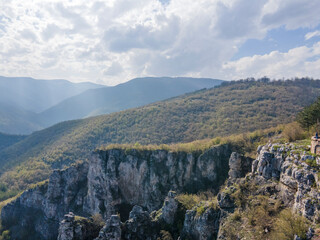 Aerial view of Iskar river Gorge near village of Milanovo, Bulgaria