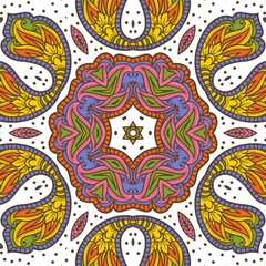 Abstract Pattern Floral Blue Pink Orange Green 293