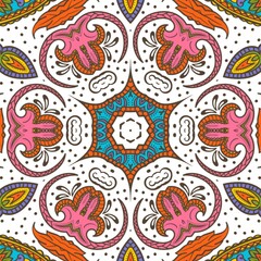 Abstract Pattern Floral Blue Pink Orange Green 291