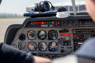 flight preparations in the cockpit