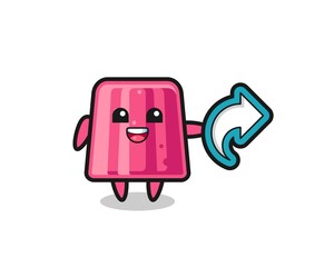 cute jelly hold social media share symbol