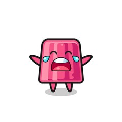 the illustration of crying jelly cute baby