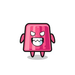 Naklejka premium evil expression of the jelly cute mascot character