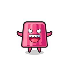 illustration of evil jelly mascot character