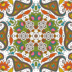Abstract Pattern Floral Blue Pink Orange Green 247