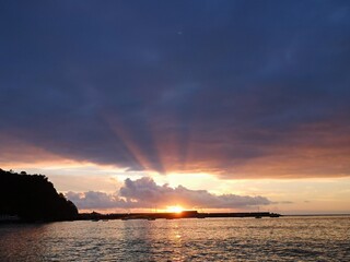 sunset over the sea