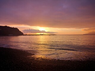 sunset over the sea