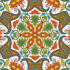 Abstract Pattern Floral Blue Pink Orange Green 242