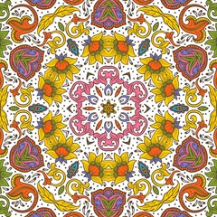 Abstract Pattern Floral Blue Pink Orange Green 224