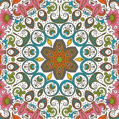 Abstract Pattern Floral Blue Pink Orange Green 203