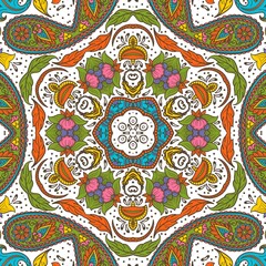 Abstract Pattern Floral Blue Pink Orange Green 193
