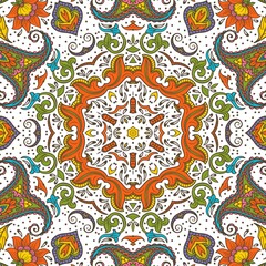 Abstract Pattern Floral Blue Pink Orange Green 189