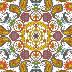 Abstract Pattern Floral Blue Pink Orange Green 187
