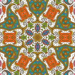 Abstract Pattern Floral Blue Pink Orange Green 138
