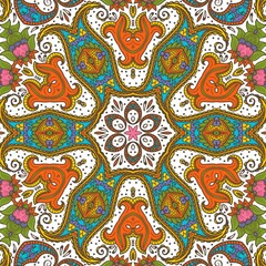 Abstract Pattern Floral Blue Pink Orange Green 133