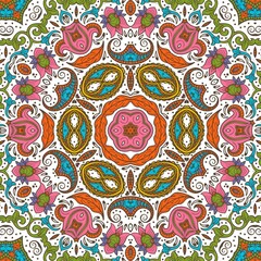 Abstract Pattern Floral Blue Pink Orange Green 124