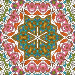 Abstract Pattern Floral Blue Pink Orange Green 121