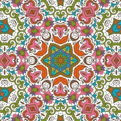 Abstract Pattern Floral Blue Pink Orange Green 98