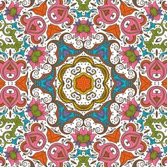 Abstract Pattern Floral Blue Pink Orange Green 96
