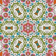 Abstract Pattern Floral Blue Pink Orange Green 85
