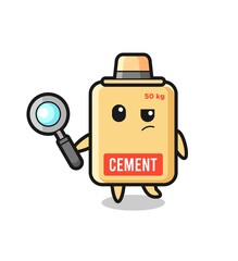 cement sack detective character is analyzing a case