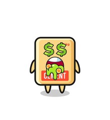 cement sack character with an expression of crazy about money