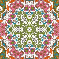 Abstract Pattern Floral Blue Pink Orange Green 71