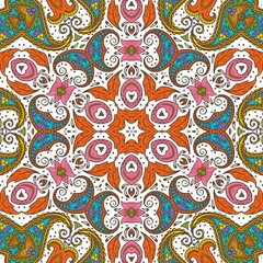 Abstract Pattern Floral Blue Pink Orange Green 61