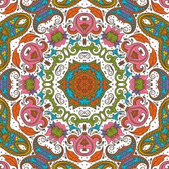 Abstract Pattern Floral Blue Pink Orange Green 52